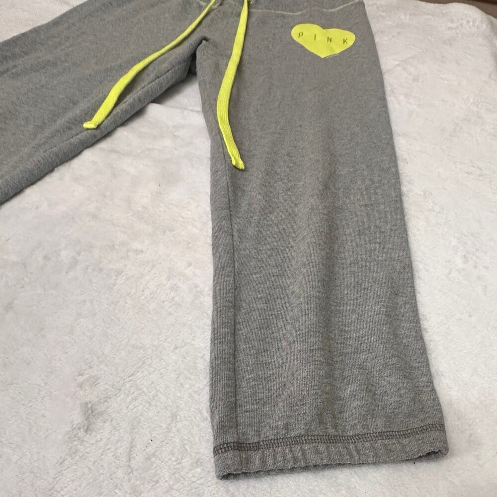 PINK Victoria’s Secret Gray Neon Heart Sweatpants Small - Picture 7 of 8